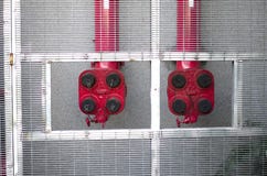 Red fire sprinklers for building stock photos Red fire sprinklers for building stock photos