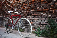 Red Fixie Bike Royalty Free Stock Photo