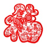 Red flat paper-cut on white as a symbol of Chinese New Year of the Dog 2018 Stock Photo Red flat paper-cut on white as a symbol of Chinese New Year of the Dog 2018 Stock Photo