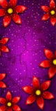 Red flower in Violet Bright background