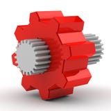 Red Gear With White In The Middle Stock Photography