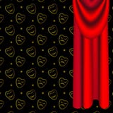 Red georgeus curtains and draperies with smile and sad masks pattern on black background royalty free illustration Red georgeus curtains and draperies with smile and sad masks pattern on black background royalty free illustration