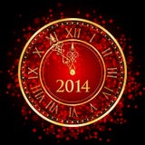 Red and gold New Year clock. Vector illustration of red and gold New Year clock stock illustration Red and gold New Year clock. Vector illustration of red and gold New Year clock stock illustration