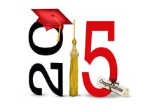 Red Graduation Cap For 2015 Royalty Free Stock Photo
