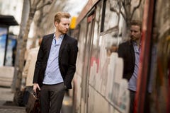 Red hair man outdoors royalty free stock photo Red hair man outdoors royalty free stock photo