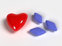 Red Heart And Viagra Royalty Free Stock Photography