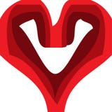 Red heart, art with 3 shades of red Stock Images Red heart, art with 3 shades of red Stock Images