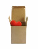Red Heart In Paper Box Isolate On White Background (with Clipping Path) Red Heart In Paper Box Isolate On White Background (with Clipping Path)