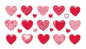 Red heart logo, label. Set icons or symbols on theme of love vector illustration Red heart logo, label. Set icons or symbols on theme of love vector illustration