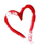 Red Heart Painted With A Brush Stock Photos Red Heart Painted With A Brush Stock Photos