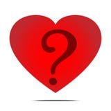 Red heart and question mask vector royalty free illustration Red heart and question mask vector royalty free illustration