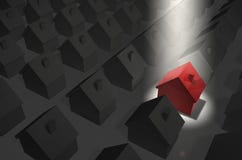Red House In Top Spotlight Royalty Free Stock Photography Red House In Top Spotlight Royalty Free Stock Photography