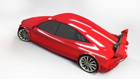 Red isolated car overview on white background Stock Photo Red isolated car overview on white background Stock Photo