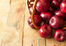 Red Fresh Apples in a Basket stock image Red Fresh Apples in a Basket stock image