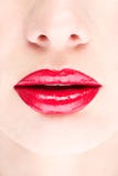 Red lips closeup royalty free stock images Red lips closeup royalty free stock images