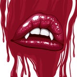Red Vampire Lips With Fangs Stock Image - Image: 37937085