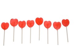 Red Lollipop Hearts Royalty Free Stock Photos Red Lollipop Hearts Royalty Free Stock Photos