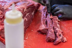Red meat, chopping, cutting, and filleting premium, fresh, Italian and European Gourmet butchers. stock images Red meat, chopping, cutting, and filleting premium, fresh, Italian and European Gourmet butchers. stock images