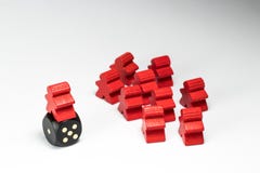 Red Meeple Workers Rise on Strike in a Company royalty free stock images Red Meeple Workers Rise on Strike in a Company royalty free stock images
