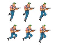 Red Neck Knife Jumping Sprite stock illustration Red Neck Knife Jumping Sprite stock illustration