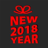 Red new year 2018 design on dark background, stock vector illustration vector illustration Red new year 2018 design on dark background, stock vector illustration vector illustration