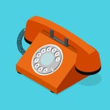 Red Old Phone Isometric View. Vector royalty free illustration Red Old Phone Isometric View. Vector royalty free illustration