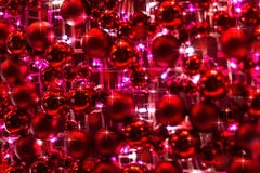 Red Ornaments and Glittery Lights of Christmas Decoration