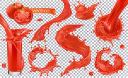 Red paint splash. Tomato, Strawberries. Vector icon set Royalty Free Stock Photography Red paint splash. Tomato, Strawberries. Vector icon set Royalty Free Stock Photography