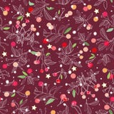 Red pattern with rose plant and animals. royalty free illustration Red pattern with rose plant and animals. royalty free illustration