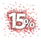 15 Red Percents. On the white stock illustration 15 Red Percents. On the white stock illustration