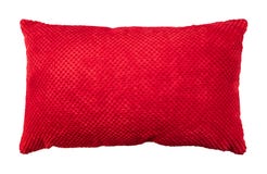 Red pillow isolated on white background. Soft cushion in modern style. Clipping path royalty free stock photography Red pillow isolated on white background. Soft cushion in modern style. Clipping path royalty free stock photography