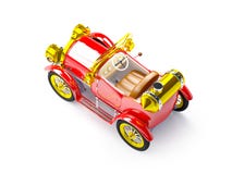 1910 red retro car. On a white background in steampunk style stock illustration 1910 red retro car. On a white background in steampunk style stock illustration