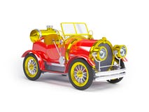 1910 red retro car. On a white background in steampunk style royalty free illustration 1910 red retro car. On a white background in steampunk style royalty free illustration