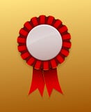 Red Ribbon Award badge on background Stock Image Red Ribbon Award badge on background Stock Image