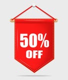 Red ribbon label with shadow on isolated background royalty free illustration Red ribbon label with shadow on isolated background royalty free illustration