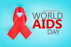 Red ribbon with text world aids day awareness campaign stock illustration Red ribbon with text world aids day awareness campaign stock illustration