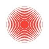 Red Rings sound wave and line in a circle. Tap symbol. royalty free illustration Red Rings sound wave and line in a circle. Tap symbol. royalty free illustration
