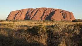 Red rock standing far away stock photos Red rock standing far away stock photos