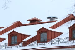 Red Roof With Attic Windows Stock Photos Red Roof With Attic Windows Stock Photos
