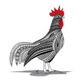 Red rooster zentagle royalty free illustration Red rooster zentagle royalty free illustration