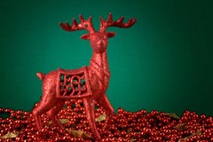 Red Rudolf And Pearls Stock Images