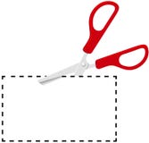 Red scissors cut out coupon on dotted line royalty free illustration Red scissors cut out coupon on dotted line royalty free illustration