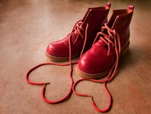 Red Shoes With Heart. Stock Images