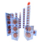 Red Spheres In Blue Cubes Royalty Free Stock Photo