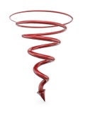 Red spiral line with arrow