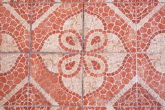 Red squared paving tiles isolated, top view. Sidewalk pavement pattern. stock photo Red squared paving tiles isolated, top view. Sidewalk pavement pattern. stock photo