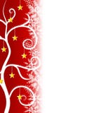 Red Stars Christmas Tree Border Royalty Free Stock Images