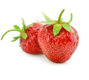 Red strawberry fruits isolated on white stock images Red strawberry fruits isolated on white stock images
