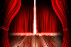 Red theater stage with curtain vector illustration Red theater stage with curtain vector illustration