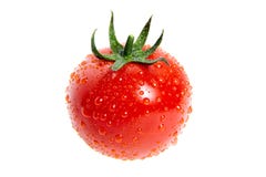 Red Tomato with drops of water. Isolated on white background Royalty Free Stock Photo Red Tomato with drops of water. Isolated on white background Royalty Free Stock Photo